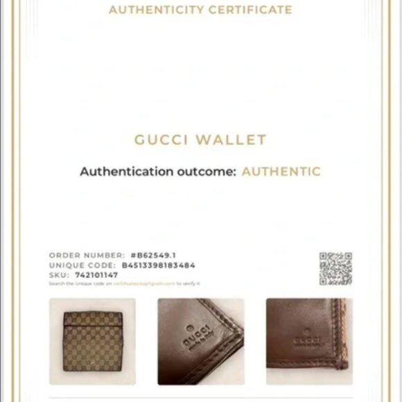 Gucci Brown Monogram GG Long Double Sided Snap Wallet Clutch EUC with COA - Picture 14 of 14